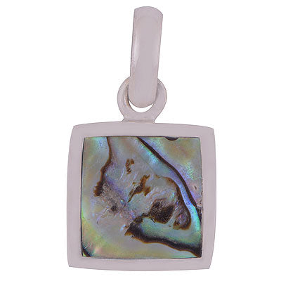Beautiful Shaped Gemstone Abalone Shell Square Shape 925 Sterling Solid Silver Pendant - R8400043-4
