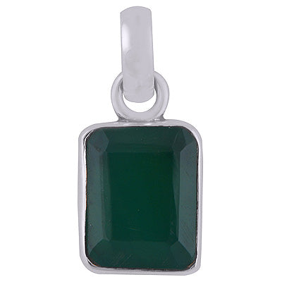 Plain Beautiful Gemstone Ruby Rectangle Shape 925 Sterling Solid Silver Pendant - R8400060-2