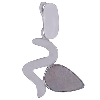 Beautiful Snake Designed Opal Pear Shape 925 Sterling Solid Silver Pendant - R8400062-16
