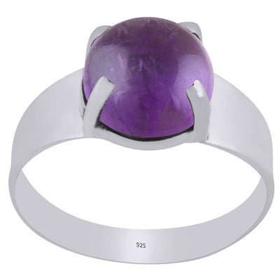 Gorgeous Men's Amethyst Round Shape 925 Sterling Solid Silver Ring - R8700009-1