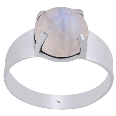 Gorgeous Men's Rainbow Moonstone Round Shape 925 Sterling Solid Silver Ring - R8700009-4