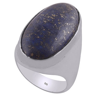 Alluring Band Work Around Lapis Oval Shape 925 Sterling Solid Silver Ring - R8900007-10