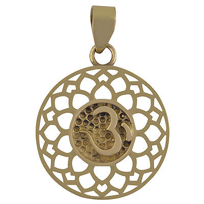 Stunning Handcrafted Work Around Om Plain Solid Brass Pendants - main product photo (RB30480040-1)