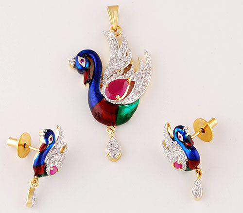16gram Enamel, White Cubic Zirconia Fashion Jewellery Sets - RB30520000-27