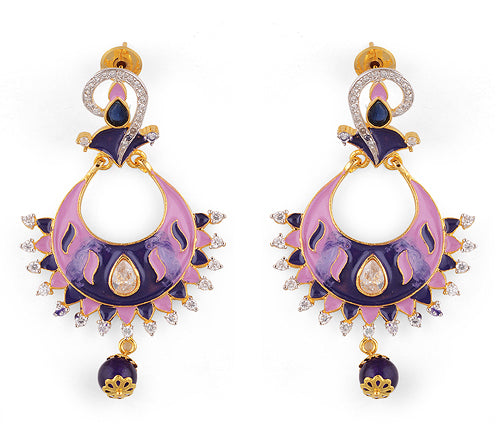 20.5gram White Cubic Zirconia, Amethyst Fashion Earrings - RB30560014-2