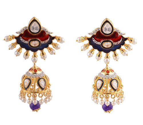 30gram White Cubic Zirconia, Amethyst, Pearl Fashion Earrings - RB30560016-15