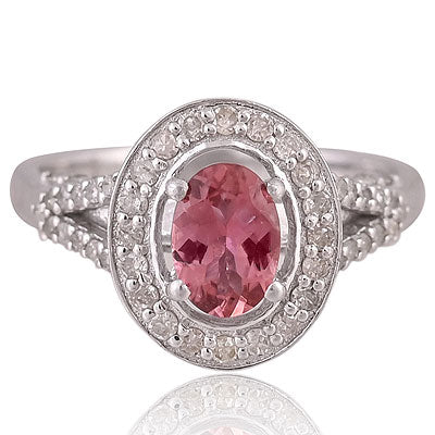 Natural Tourmaline Alluring Split Shank Around Oval Shape 925 Sterling Solid Silver Ring - RE310051-1