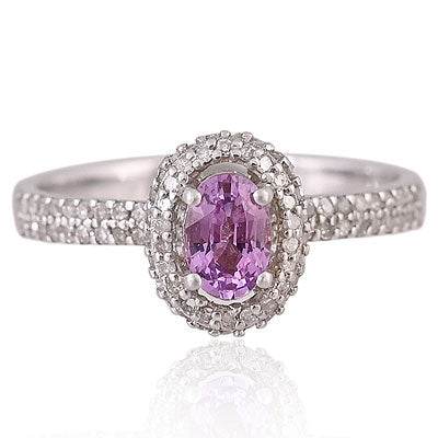 Natural Purple Sinal Beautifully Designed Oval Shape 925 Sterling Solid Silver Ring - RE310054-1
