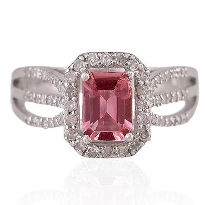 Natural Tourmaline Alluring Split Shank Around Octagon Shape 925 Sterling Solid Silver Ring - RE310060-1