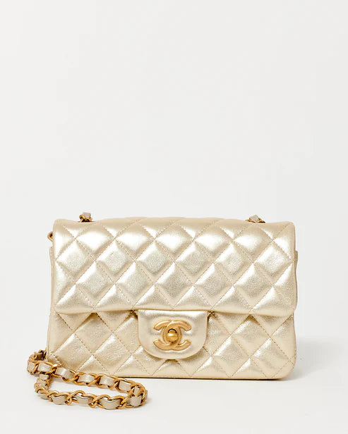 Chanel Mini Rectangular Single Flap – Gold Lambskin GHW - Zeuskicks