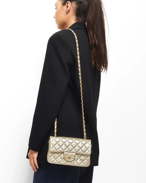 Chanel Mini Rectangular Single Flap – Gold Lambskin GHW - Zeuskicks