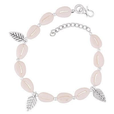 Gorgeous Textured Leaf With Shell German Silver Anklets - main product photo (RG10380009-1)
