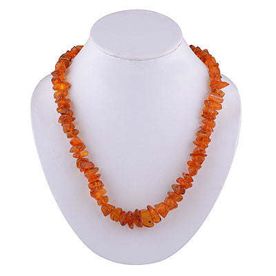Natural Rough Loaded with Amber Irregular Shape German Silver Necklaces - RG10900093-1