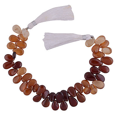 38.5gram Hessonite Almond Shape Semi Precious Cabochon Gemstone Beads - RI30870013-2