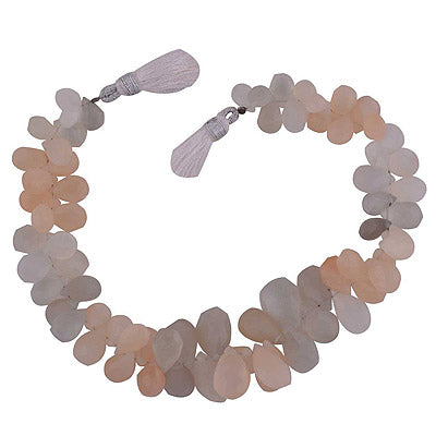 47.2gram Peach Moonstone Teardrops Shape Semi Precious Cut Gemstone Beads - RI30880007-5