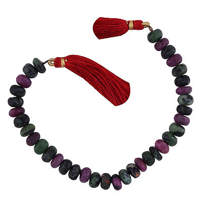 33.2gram Ruby Zoisite Rondelle Shape Semi Precious Cut Gemstone Beads - RI30880010-1