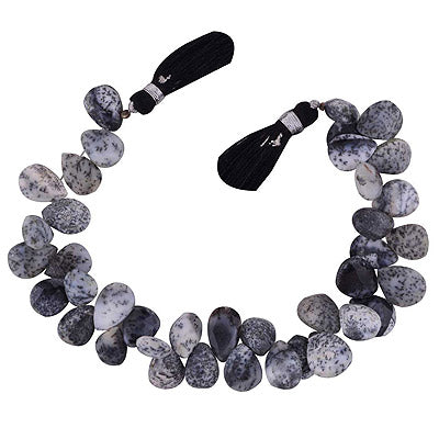 30gram Dendritic Agate Almond Shape Semi Precious Cut Gemstone Beads - RI30880011-3