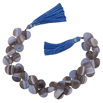 42.1gram Bio Blue Opal Heart Shape Semi Precious Cut Gemstone Beads - RI30880014-5