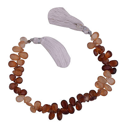 19.8gram Hessonite Almond Shape Semi Precious Cut Gemstone Beads - RI30880017-1