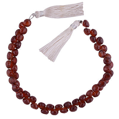 25gram Hessonite Onion Shape Semi Precious Cut Gemstone Beads - RI30880017-4