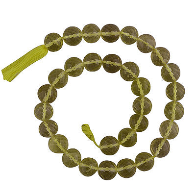 29.8gram Lemon Topaz Round Shape Semi Precious Cut Gemstone Beads - RI30880027-7