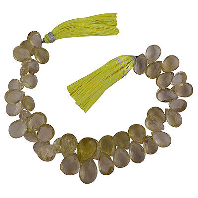 43.3gram Lemon Topaz Almond Shape Semi Precious Cut Gemstone Beads - RI30880027-9