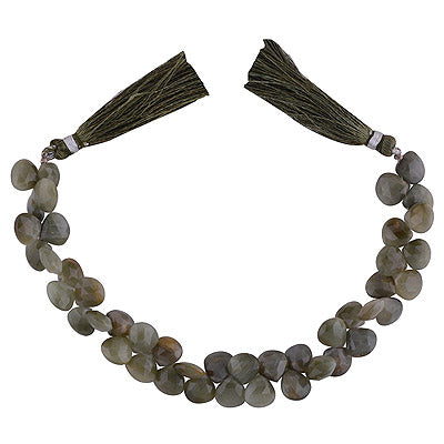 30.4gram Cats Eye (Lehsunia) Heart Shape Semi Precious Cut Gemstone Beads - RI30880033-12