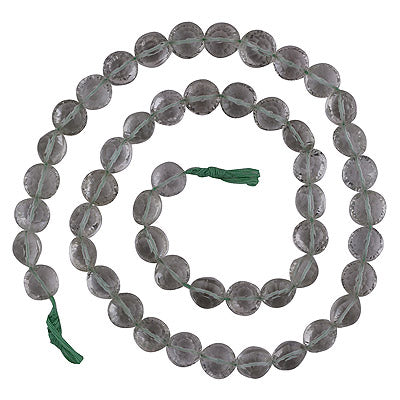 32gram Green Amethyst Coin Shape Semi Precious Cut Gemstone Beads - RI30880034-1