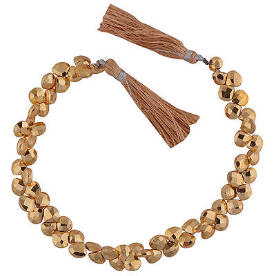 33gram Golden Pyrite Heart Shape Semi Precious Cut Gemstone Beads - RI30880041-5