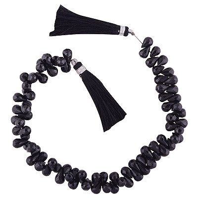 52gram Black Onyx Teardrops Shape Semi Precious Cut Gemstone Beads - RI30880042-12