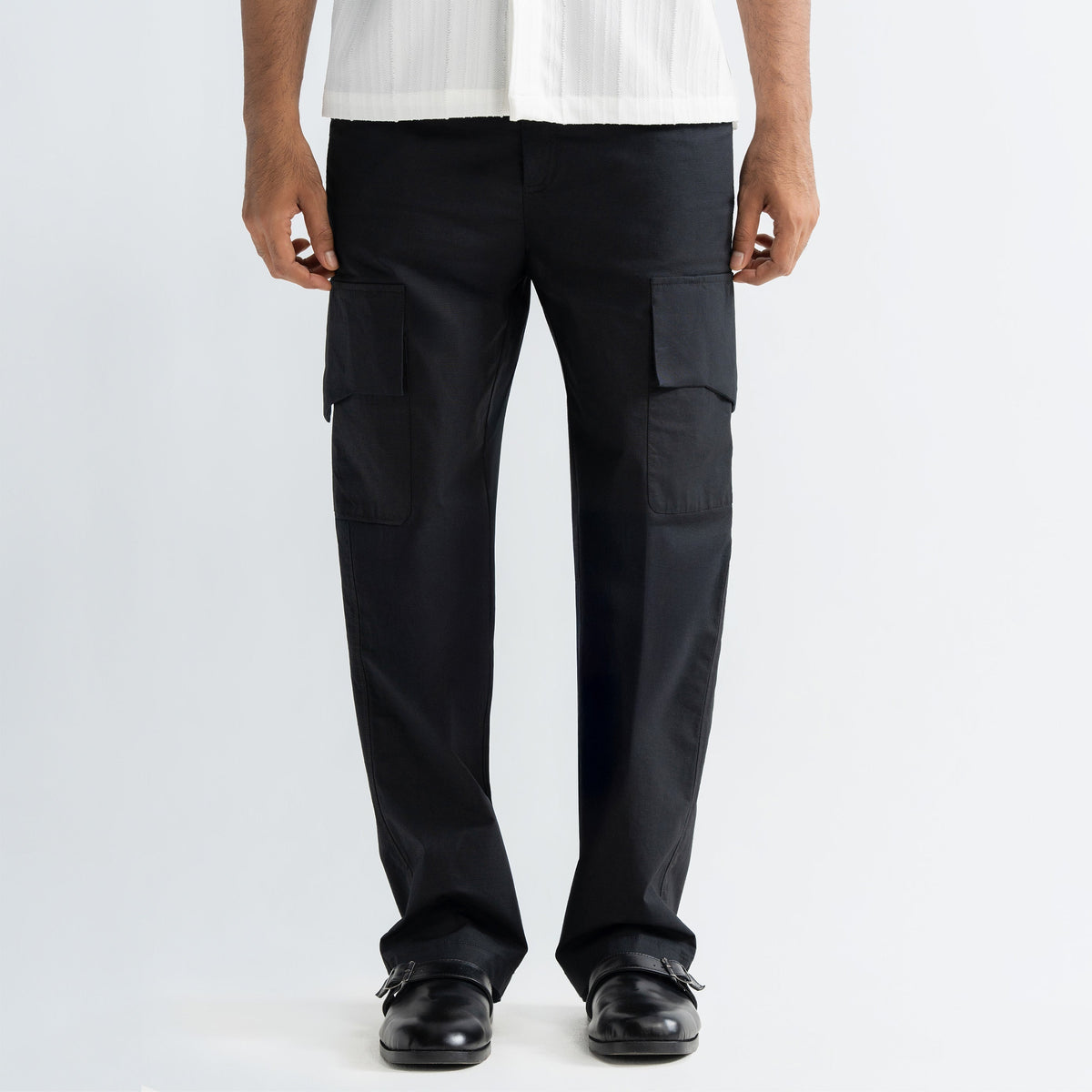 RIPSTOP CARGO PANTS - BLACK by Warping Theories