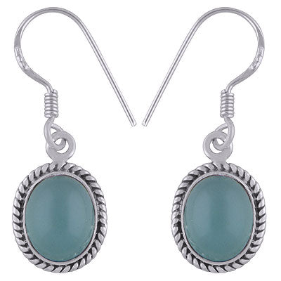 Aqua Chalcedony Earrings - RN200054-10