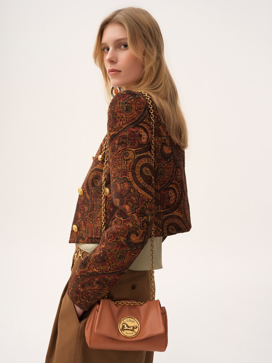 CHLOE Small Chloé Heritage shoulder bag in grained leather Wooden Orange by CHLOE