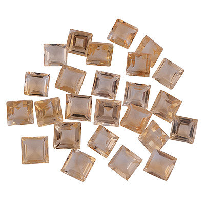 25 Pc Square Natural Citrine Standard Quality Cut Gemstones (mm size) Lot - RS30600671-17