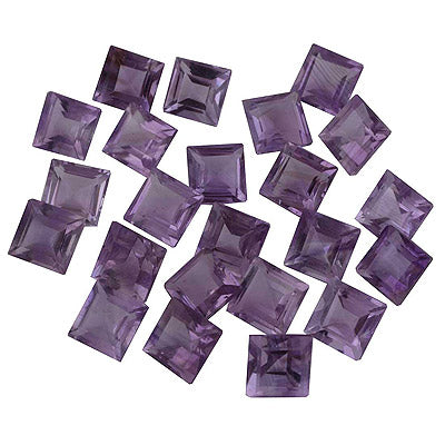 23 Pc Square Natural Amethyst Standard Quality Cut Gemstones (mm size) Lot - RS30600673-20