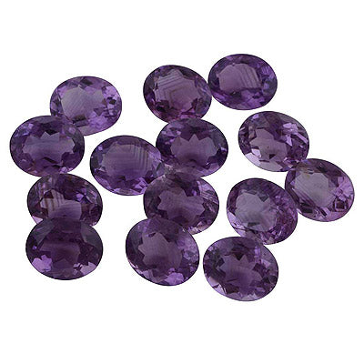14 Pc Oval Natural Amethyst Standard Quality Cut Gemstones (mm size) Lot - RS30600673-8