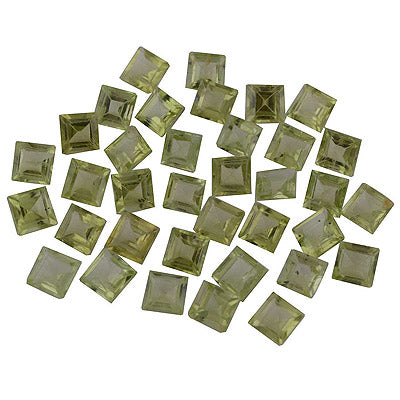 68 Pc Square Natural Peridot Standard Quality Cut Gemstones (mm size) Lot - RS30600675-15