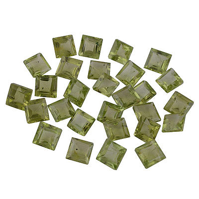 36 Pc Square Natural Peridot Standard Quality Cut Gemstones (mm size) Lot - RS30600675-16