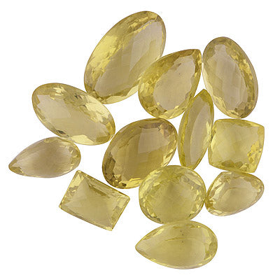 12 Pcs Natural Lemon Topaz Standard Quality Faceted Cut Gemstones Free Size Lot - RS30700035-5