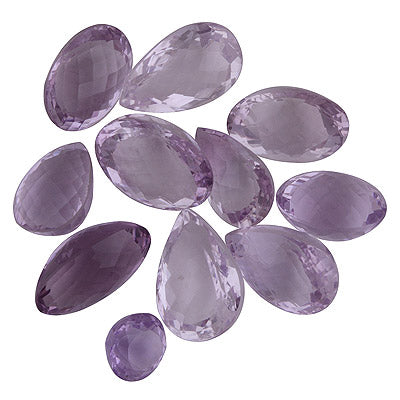 11 Pcs Natural Pink Amethyst Standard Quality Faceted Cut Gemstones Free Size Lot - RS30700035-6