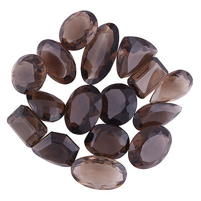 16 Pcs Natural Smoky Topaz Standard Quality Faceted Cut Gemstones Free Size Lot - RS30700035-7