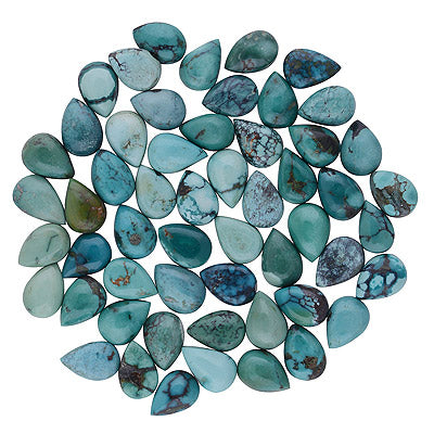 81 Pcs Pear Natural Turquoise Standard Quality Cabochon Gemstones (mm size) Lot - RS30801328-10