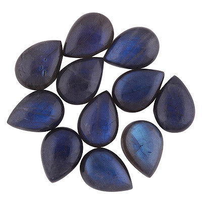11 Pcs Pear Natural Labradorite Standard Quality Cabochon Gemstones (mm size) Lot - RS30801329-20