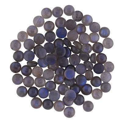 76 Pcs Round Natural Labradorite Standard Quality Cabochon Gemstones (mm size) Lot - RS30801329-4