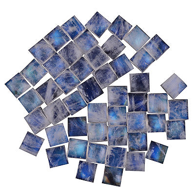 60 Pcs Square Natural Rainbow Moonstone Standard Quality Cabochon Gemstones (mm size) Lot - RS30801330-34