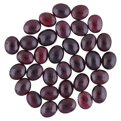 34 Pcs Oval Natural Garnet Standard Quality Cabochon Gemstones (mm size) Lot - RS30801331-12