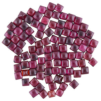 214 Pcs Square Natural Garnet Standard Quality Cabochon Gemstones (mm size) Lot - RS30801331-24