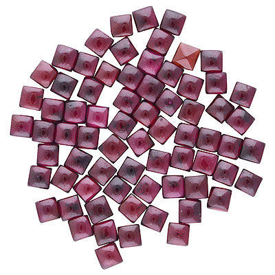 126 Pcs Square Natural Garnet Standard Quality Cabochon Gemstones (mm size) Lot - RS30801331-25