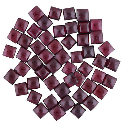 59 Pcs Square Natural Garnet Standard Quality Cabochon Gemstones (mm size) Lot - RS30801331-27