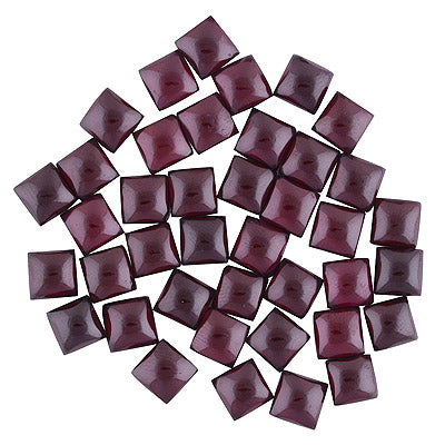 40 Pcs Square Natural Garnet Standard Quality Cabochon Gemstones (mm size) Lot - RS30801331-28